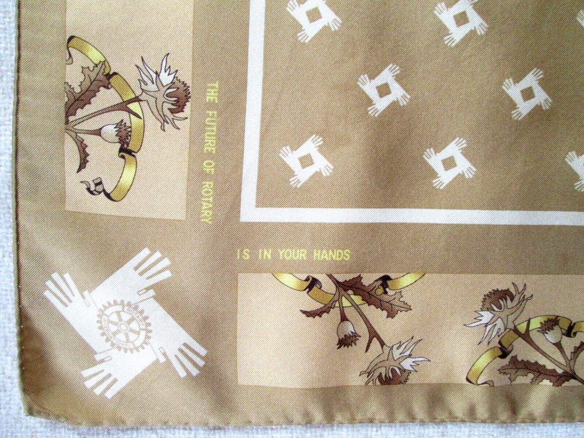 Foulard En Soie Vintage ERRE TBEG 87x87 Cm - Bord Bleu, Occasion, 100% Soie
