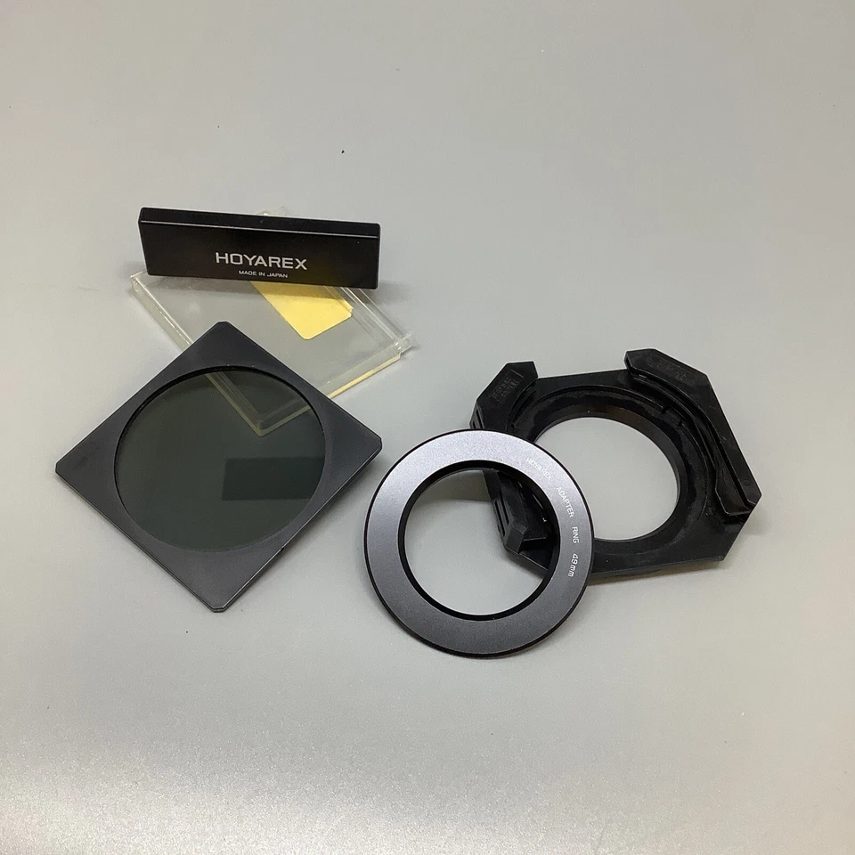 Hoyarex Filter Holder, 55mm & 49mm Adapters, & 611 Linear Polarizer Filter - Image 2 of 4