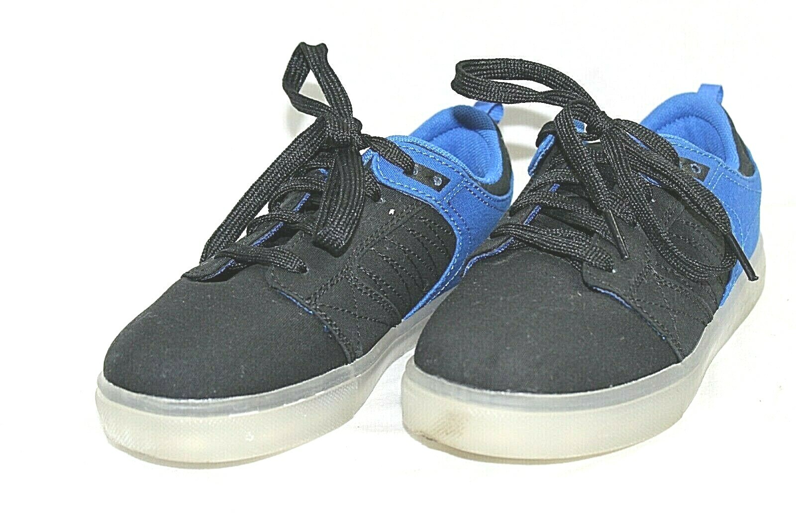 SAOLA Scarpe da skateboard RAGAZZI taglia 2 giovani marca FLASHLIGHTS tomaia tela nero e blu