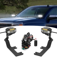 3.5 Led Pods Ditch Light Kit -amber Drlstrobe For Silveradosierra 1500 14-18
