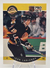 1990-91 Pro Set Hockey Card Igor Larionov Vancouver Canucks #297 Rookie RC 🏒🔥
