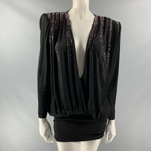 IT40 Black Viscose Beaded Dress 