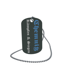 Dog Tag Flag Chemnitz Fight Victory Dog Tag Aluminium 30 x 50mm