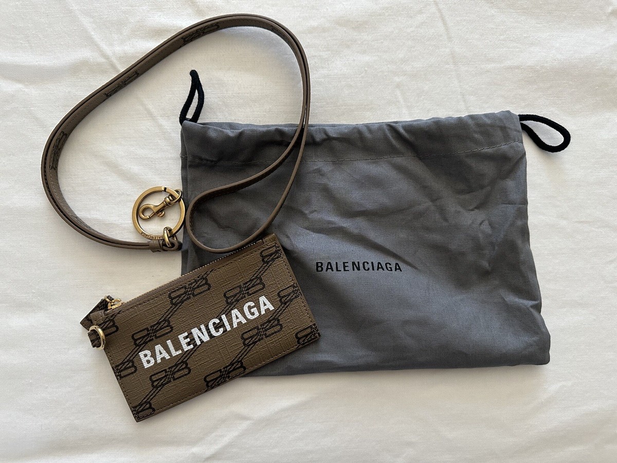 Balenciaga Signature Card Case on Keychain BB Monogram