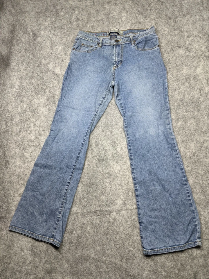 Pantalones de mezclilla Steve & Barry's para mujer 8 cortos tiro bajo corte bota azul 31 X 27 * Foto 2 de 4