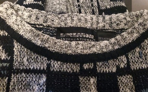 VTG Expressions International Sweater Mens Size Large 80's/90's Coogi Style Hip - Picture 6 of 7