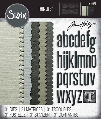 New Sizzix Thinlits 31pc Vault Edges #666873 Retail $20.99 by Tim Holtz