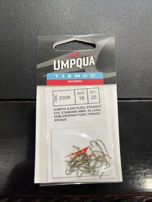 Umpqua Tiemco Nymph Fly Fishing Hooks TMC 200R Size 16 Qty 25 Bronze New | eBay Umpqua Tiemco Nymph Fly Fishing Hooks TMC 200R Size 16 Qty 25 Bronze New | eBay