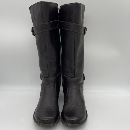 BOC Born Women 8.5 Boots Brown Pebbled Leather Concept Tall Riding Knee High Zip - Picture 3 of 14