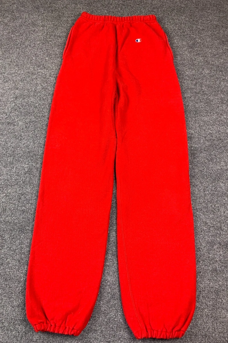 Vintage Champion Reverse Weave Medium Men's Warmup Sweatpants Red USA 80's