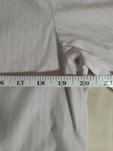 Thomas Pink Super Slim Button Shirt Men's 15.5/39 Medium Pink Striped Cotton LS - Picture 8 of 11