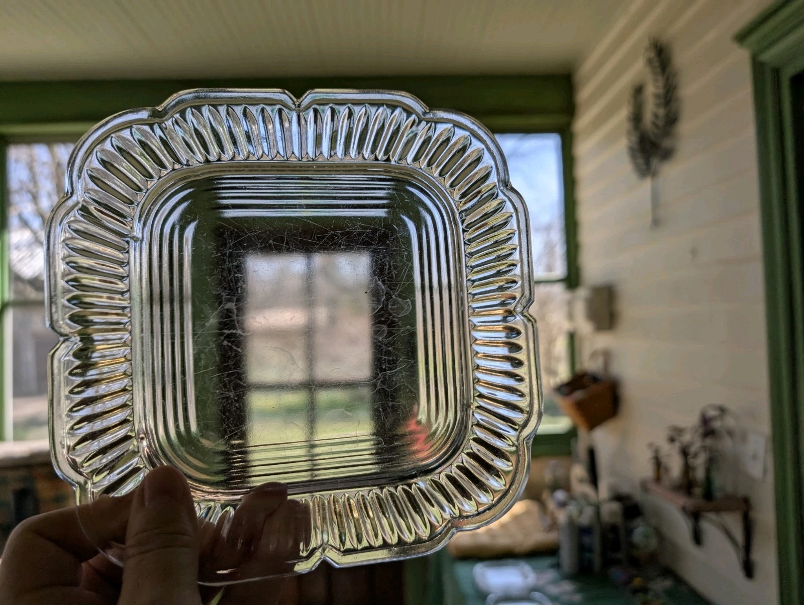 Vintage Mid Century Toastwell Clear Glass Sandwich Lunch Dessert Plates Set 5