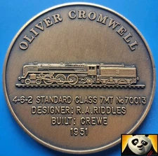 Britain's Steam Age Railway 4-6-2 Class Oliver Cromwell Locomotive Medal Coin