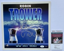 ROBIN TROWER HAND SIGNED AUTOGRAPHED "GO MY WAY" ALBUM FLAT +JSA COA