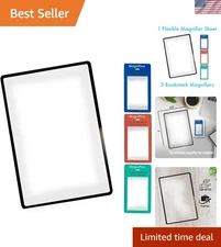 Versatile 3X Magnifying Lens with 3 Bookmark Aids for Enhanced Reading Clarity