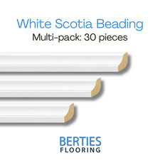 White Scotia Beading Molding - 30 Pieces - 2.4metre Lengths - Floor Edging Strip