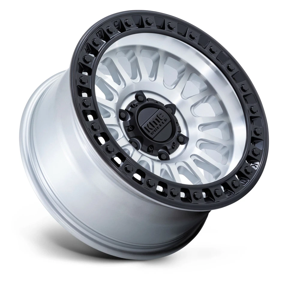 Rueda labio negra mecanizada 20" KMC KM552 IMS 20x9 8x6,5 0 mm para Chevy GMC Ram Ford Foto 3 de 4