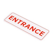 ENTRANCE sign, acrylic 9"x3" car sticker holder label, white