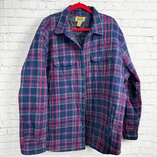 The foundry supply blue and red plaid shacket size 2XL tall cotton cabin core