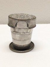 Vintage Metal Collapsible Travel Drink Cup Ornate Lid Patd Feb 1897! 🍵