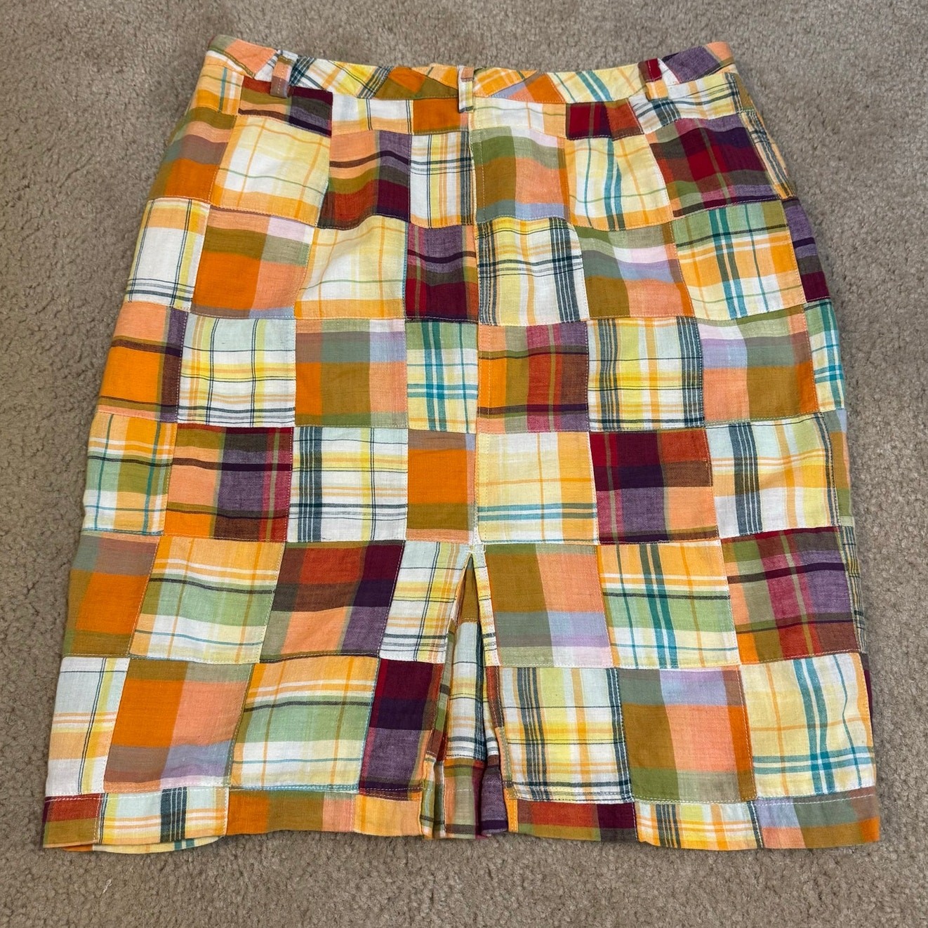 Pendleton Madras Plaid Orange Patchwork Straight … - image 7