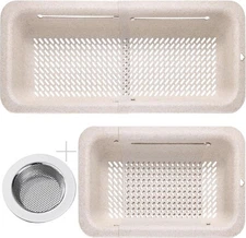 LASSHSWA Collapsible Colander And Strainer For Kitchen, Over The Sink Strainer A