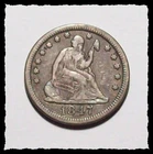 New Listing1847-P SEATED LIBERTY QUARTER Nice Color Sharp VF+/ XF  #18D71 .900 FINE SILVER