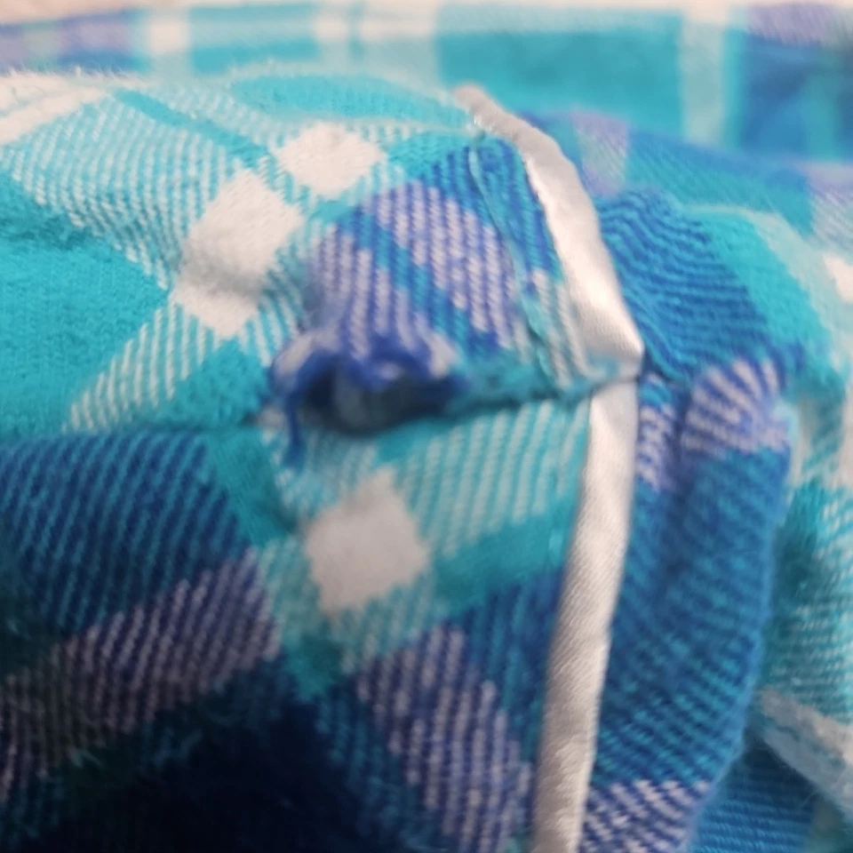 Pajamagram Flannel Nightgown Womens S 2X Plaid Winter Blue Cottage core Long - Image 4 of 4