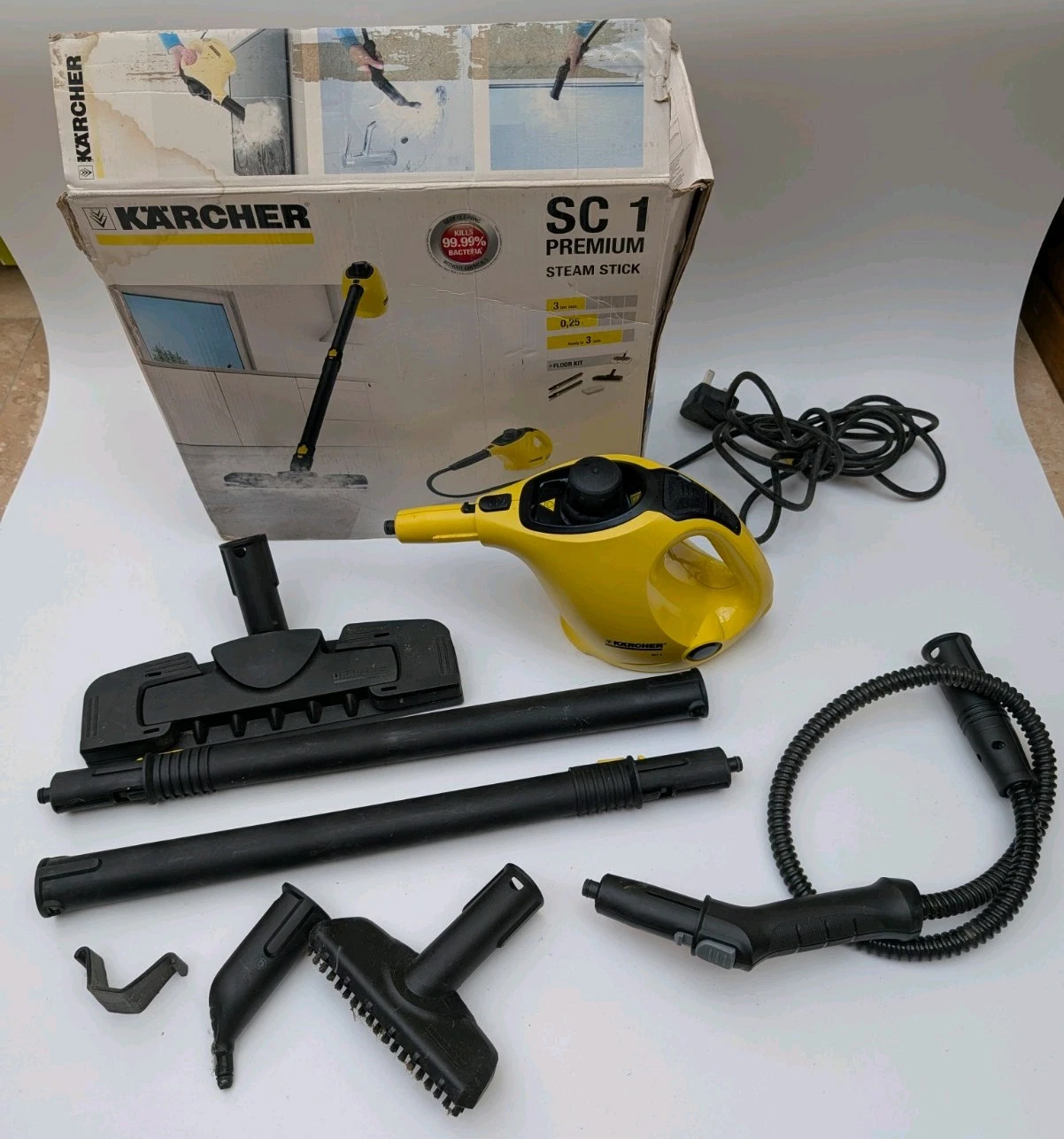 Karcher SC1 Premium Steam Stick Hand Held Steamer Cleaner With Extension Poles
