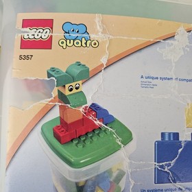 Lego Quatro 5357 Large Chunky Bricks 50 pc with Storage Tub & Play Lid