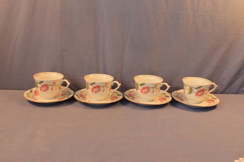Baum Brothers "Trellis" 4 Cups & 4 Saucers