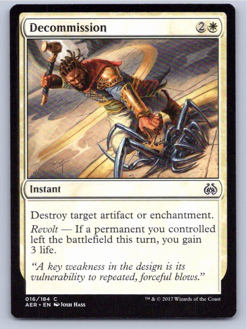 MAGIC: THE GATHERING DECOMMISSION AETHER REVOLT 16 COMMON LP A41292 FREE S&H