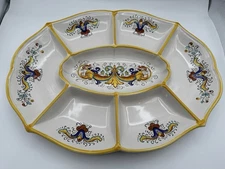 Nova Deruta Italy Divided Serving Platter Dish Tray Plate 7 Section 17"x13"