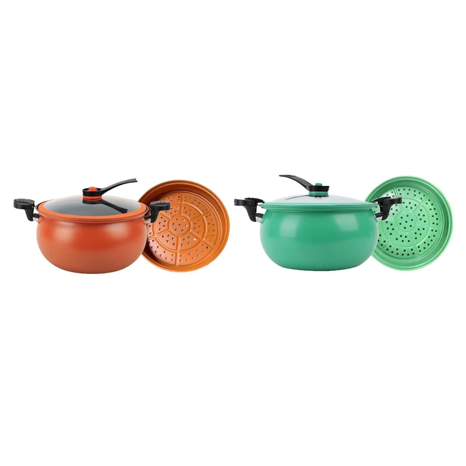 Micro Pressure Cooker Cookware 7L Double Handle with Steam Rack Soup Meat Pot