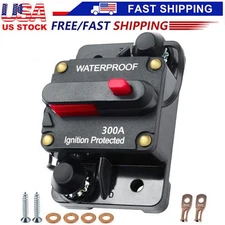 Waterproof Car Circuit Breaker Fuse Reset 30-300 Amp 12V-48V DC Car Boat Auto
