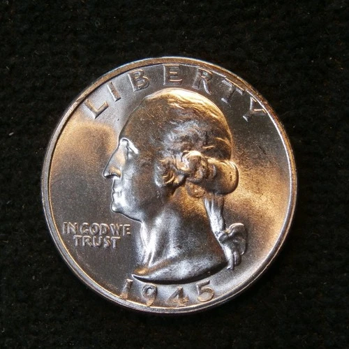 1945-S WASHINGTON QUARTER BU
