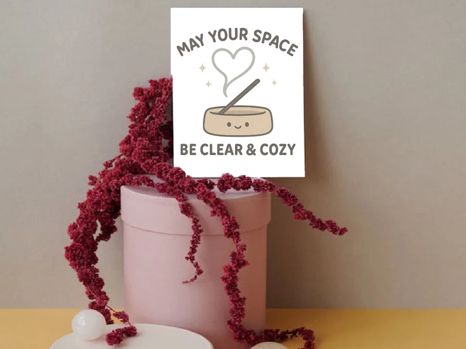Thinking of You Card "Clear & Cozy Space" Minimalist Greeting, Sympathy, Support - Image 2 of 4