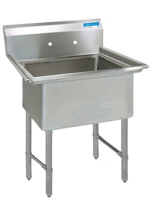 BK Resources BKS-1-1620-12S One 16''x20''x12'' Compartment Sink w/ S/s Legs