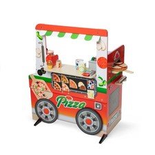 Melissa Doug Wooden Pizza Food Truck Activity Center with Play Food for Boys