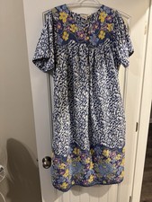 Size 2X Plus Vermont Country Store Women’s House Dress Caftan Muumuu Pockets