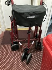 UNISCAN Triumph 5 WHEELED Rollator WITH SEAT & BAG LIGHTWEIGHT RED VGC