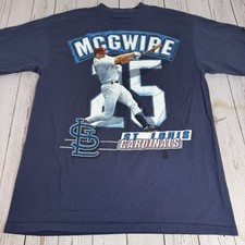 Vintage STARTER St Louis Cardinals Mark McGwire Graphic T Shirt Mens Large MLB