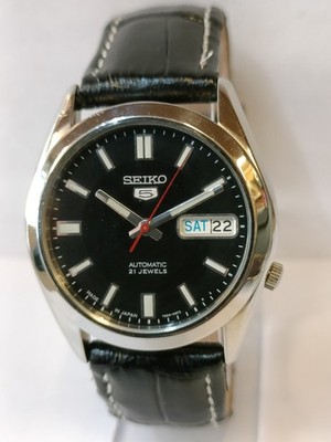 VINTAGE SEIKO 5 21J AUTOMATIC BLACK DIAL 7S26-03B0 JAPAN MEN'S WORKING CONDITION