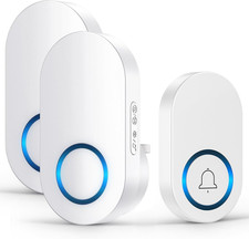 Wireless Doorbell with 2 Receivers, 150M Long Range Door Bells Battery Operated,