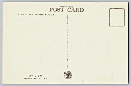 Retro Ront Front Royal Virginia VA, Ay-View Inn, Vintage Postcard | eBay