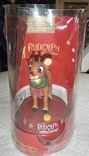 NIP vtg Rudolph Reindeer Gemmy Musical dashboard decor driver Red nose Christma