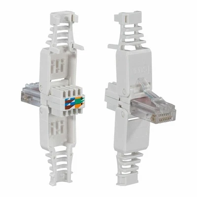 4x rj45 stecker CAT 7/6 LAN Stecker zur werkzeuglose Montage mit Knickschutz RF - Bild 1 von 4