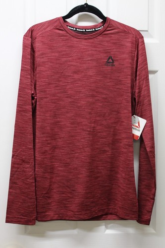 Reebok Mens Stride Performance Long Sleeve Top-Rhubard Heather-3X-NWT - 第 1/2 張圖片