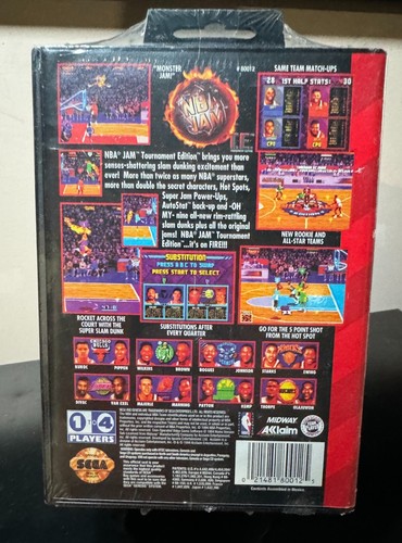 NBA Jam T.E. (Sega Genesis, 1995) Nuevo Sellado de Fábrica Ligera Grieta en Estuche - Imagen 2 de 5