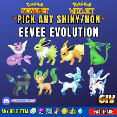  Choose Any Shiny Eeveelution 6IV, Max EVs. - Pokemon Scarlet And Violet